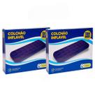 KIT 2 Colchões Inflável Solteiro Camping Viagem Roxo Veludo