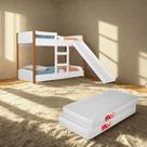 Kit 2 Colchões Ortobom 150x70 Com Mini Beliche Infantil Acompanha Escorregador 100% MDF