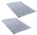 Kit 2 Colchonetes Casal 190x130cm Com Bolsa Para Transporte Xadrez Azul - Emcompre Kit 2 Colchonetes Casal 190x130cm Com Bolsa Para Transporte Xadrez Azul - Emcompre