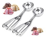 Kit 2 Colher Pegador de Sorvete Ejetor Dosador Concha Pegador Inox
