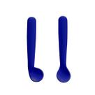 Kit 2 Colheres de Silicone Azul com Case Multikids Baby