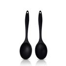 Kit 2 Colheres De Silicone Multiuso Antiaderente Premium Preto