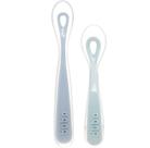 Kit 2 colheres em silicone fases 1 e 2 azul