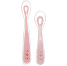Kit 2 colheres em silicone fases 1 e 2 rosa
