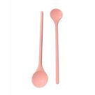 Kit 2 Colheres Rosa para Mexer Suco Liquidos Cabo Longo