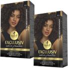 Kit 2 Coloração Creme Permanente Excllusiv Color Pratic Louro Médio Acinzentado 7.1 Haskell Kit 2 Coloração Creme Permanente Excllusiv Color Pratic Louro Médio Acinzentado 7.1 Haskell