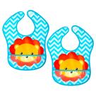 Kit 2 com Babadores de Leão Buba com Bolso Pega Migalhas