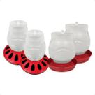 Kit 2 Comedouro 3,5L Aves 12 furos e 2 Bebedouro Rosca 3,5L