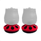 Kit 2 Comedouro Alimentador 2L Com 8 Furos Para Aves Frango