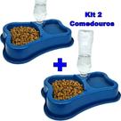 Kit 2 Comedouro Duplo Anti Formiga Pet Comedouro Bebedouro Automático Suporte Garrafa
