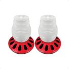Kit 2 Comedouro Frango Aves Alimentador 3,5L Rosca 12 Furos