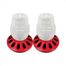 Kit 2 Comedouro Frango Aves Alimentador 5L Rosca 12 Furos