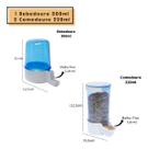 Kit 2 Comedouros 220ml + 1 Bebedouro 300ml Malha Fina Birds