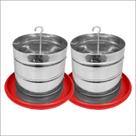 Kit 2 Comedouros Tubular 10kg p/ Frango Aves Galinha Faisão