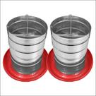 Kit 2 Comedouros Tubular 15kg p/ Frango Aves Galinha Faisão Prato Anti Desperdicio