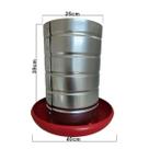 Kit 2 Comedouros Tubulare 20kg p/ Frango Aves Galinha Faisão Prato Anti Desperdicio