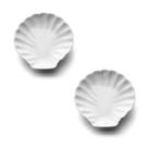 Kit 2 Concha Casquinha de Siri de Porcelana Multiuso 9,5x1,3cm