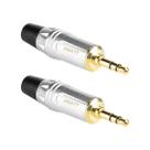 Kit 2 Conector Plug P2 Macho Stereo Profissional Gold Sem Mola Pratt Para Montagem De Cabos