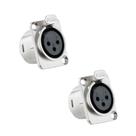 Kit 2 conector plug santo angelo xlr femea painel 3p sa2x
