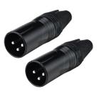 Kit 2 Conector Plug Xlr Macho 3 Pinos Preto Linha Profissional LU-71226BK Luminos Para Áudio Microfone Iluminação