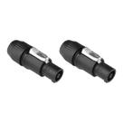 Kit 2 Conector Powercon Macho In 3 Vias Á Prova D'água Preto Linha Pro SK-SP488 SKYPIX
