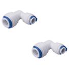 Kit 2 Conector União Cotovelo 90 Engate Rápido 3/8" x 1/2" para Água e Bebedouros Alta Resistência