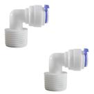 Kit 2 Conector União Cotovelo 90 Engate Rápido 3/8" x 1/4" para Água e Bebedouros Alta Resistência Kit 2 Conector União Cotovelo 90 Engate Rápido 3/8" x 1/4" para Água e Bebedouros Alta Resistência