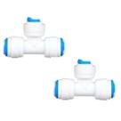 Kit 2 Conector União T Engate Rápido 1/4" x 3/8" x 1/4" para Filtro e Mangueira Alta Resistência