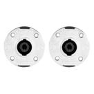 Kit 2 conectores mxt speakon 4 vias femea moldura metal pro