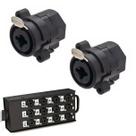 Kit 2 Conectores Xlr P10 Cannon Fêmea 7 Polos Para Caixa Som Painel Medusa