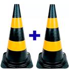 Kit 2 Cones para sinalização 75cm 2 faixas - RM-44 Multimarcas - MultiMarcas