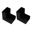 Kit 2 Conexão Curva Cotovelo Externo Preto Canaleta 20x10mm