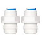 KIT 2 Conexão Reta Engate Rápido 1/4" x Rosca Macho 3/8" para Mangueira Alta Resistência