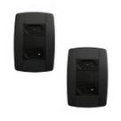 Kit 2 Conjunto 2 Tomadas Preta Monobloco 2P+T 20A 250V 4x2 Kit 2 Conjunto 2 Tomadas Preta Monobloco 2P+T 20A 250V 4x2