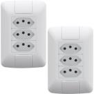 Kit 2 Conjunto 3 Tomadas 2P+T 4x2 10A 250 V Aria Branco Kit 2 Conjunto 3 Tomadas 2P+T 4x2 10A 250 V Aria Branco