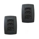 Kit 2 Conjunto 3 Tomadas Preta Monobloco 2P+T 10A 250V 4X2 Kit 2 Conjunto 3 Tomadas Preta Monobloco 2P+T 10A 250V 4X2