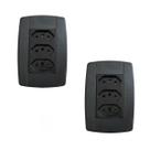 Kit 2 Conjunto 3 Tomadas Preta Monobloco 2P+T 20A 250V 4x2