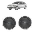 Kit 2 Conjunto Difusor Ar Prata Botão Preto Gol 2013 Até 2015 2016 2017
