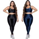 KIT 2 Conjunto Fitness Plus Size Top e Calça New Zig 3D Bella Fiore Alta Compressão Academia Treino KIT 2 Conjunto Fitness Plus Size Top e Calça New Zig 3D Bella Fiore Alta Compressão Academia Treino
