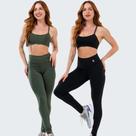 Kit 2 Conjunto Fitness Top Alça e Calça Legging Cós Alto Feminino Liso Básico Academia Kit 2 Conjunto Fitness Top Alça e Calça Legging Cós Alto Feminino Liso Básico Academia