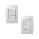 Kit 2 Conjunto Interruptor 3 Teclas Simples Pial Plus