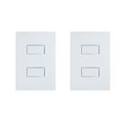 Kit 2 Conjunto Interruptor Duplo Simples Ilumi 10A