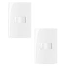 Kit 2 conjunto interruptor simples 4x2 10a 250v com placa margirus sleek branco