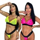 Kit 2 Conjunto Lingerie Renda Calcinha Fio Sutiã Sem Bojo Neon Feminino Adulto Kit 2 Conjunto Lingerie Renda Calcinha Fio Sutiã Sem Bojo Neon Feminino Adulto