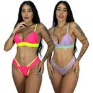 Kit 2 Conjunto Lingerie Sutiã Sem Bojo Elástico Sustentação Calcinha Renda Feminino