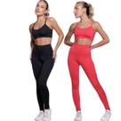 KIT 2 Conjunto Top Alça Fina e Calça Suplex WLS Modas Roupa Para Academia Treino Moda Fitness