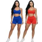 KIT 2 Conjunto Top Alça Fina Sem Bojo e Short Suplex Bella Fiore Treino Academia Fitness Musculação Tamanho:MCor:Azul+V