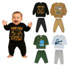 Kit 2 Conjuntos de Moletom Bebê Infantil Frio Inverno Estampado Cores e Estampas Sortidas