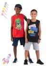 Kit 2 Conjuntos Infantil Juvenil Menino Verão Camiseta Regata em Meia Malha e Bermuda em Moletinho com Elástico Kit 2 Conjuntos Infantil Juvenil Menino Verão Camiseta Regata em Meia Malha e Bermuda em Moletinho com Elástico