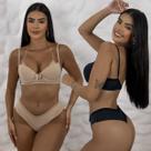Kit 2 Conjuntos Lingerie básico com calcinha fio duplo Microfibra Dia a Dia Atacado Revenda